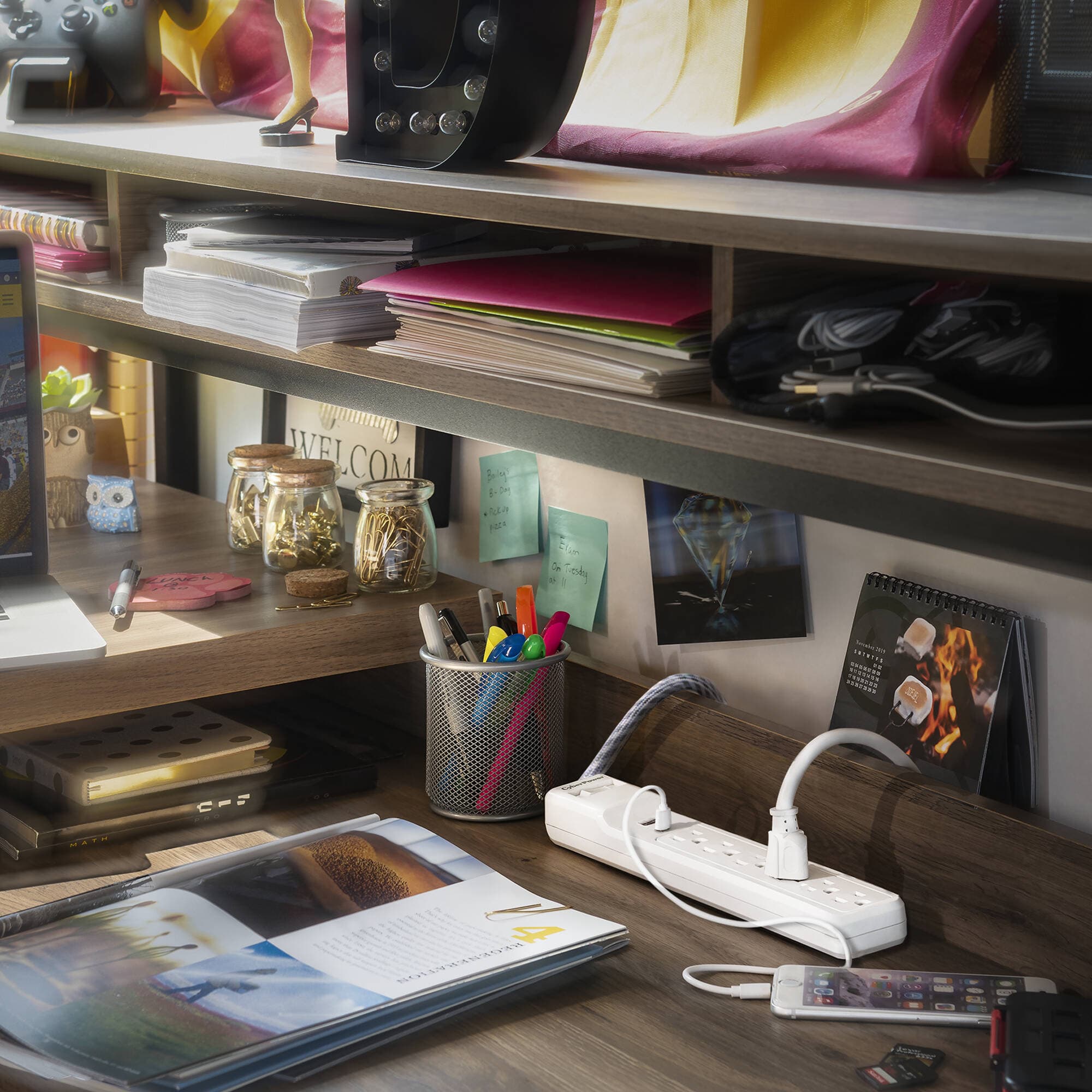 CyberPower P504UC 5-outlet surge suppressor with 2 USB charging ports for desktop power protection