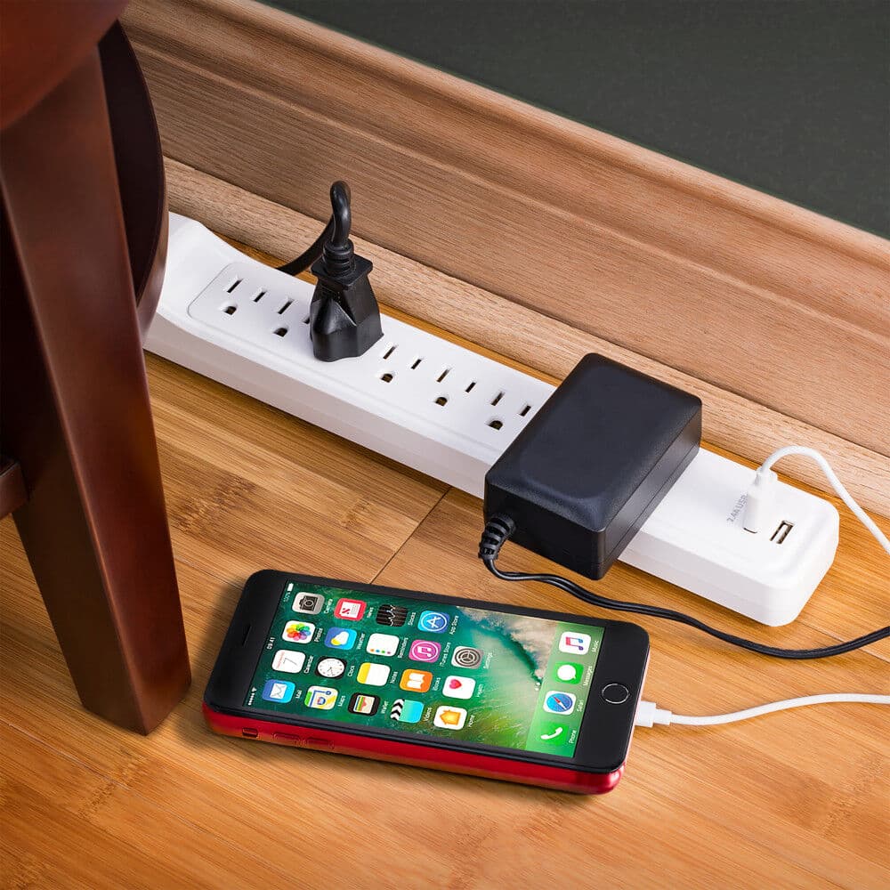 CyberPower P704URC1 white surge protector with 7 outlets and 4 ft cord