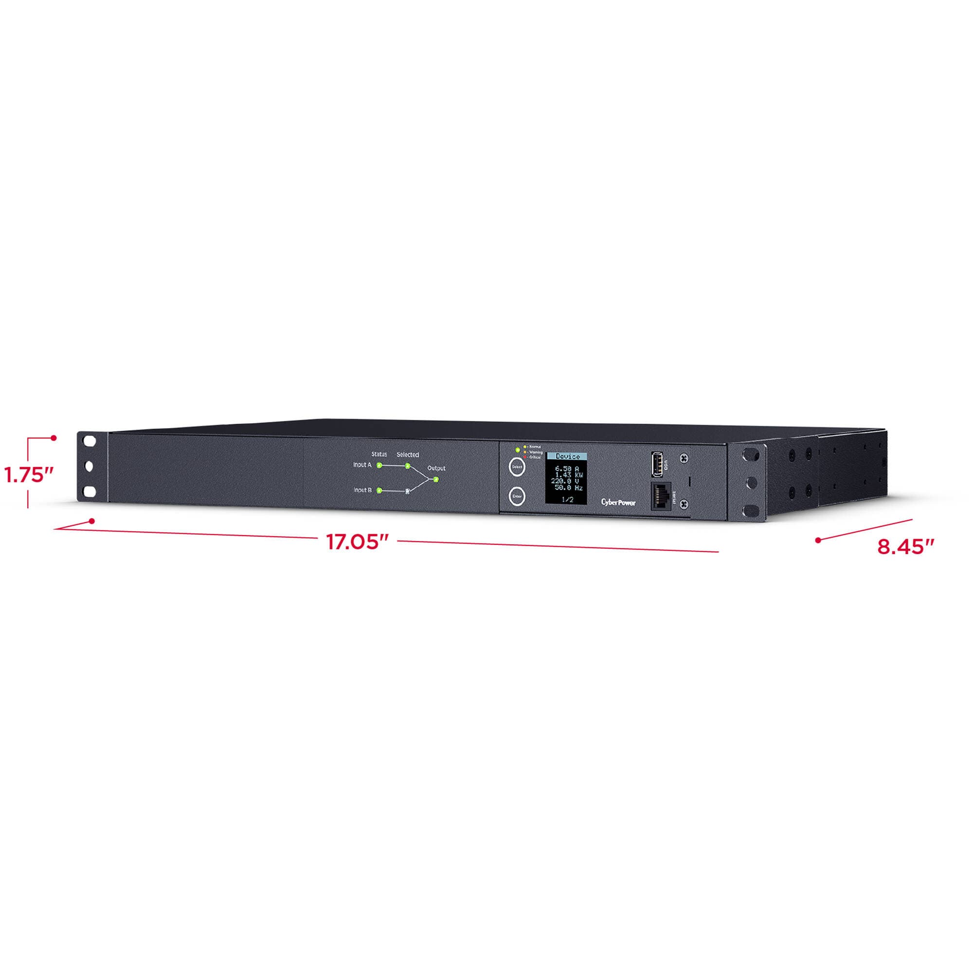PDU24004 - POWER DISTRIBUTION UNIT - 1U - 200-240V - 12  IEC-320 C13 - 12A - 3 Y view 5