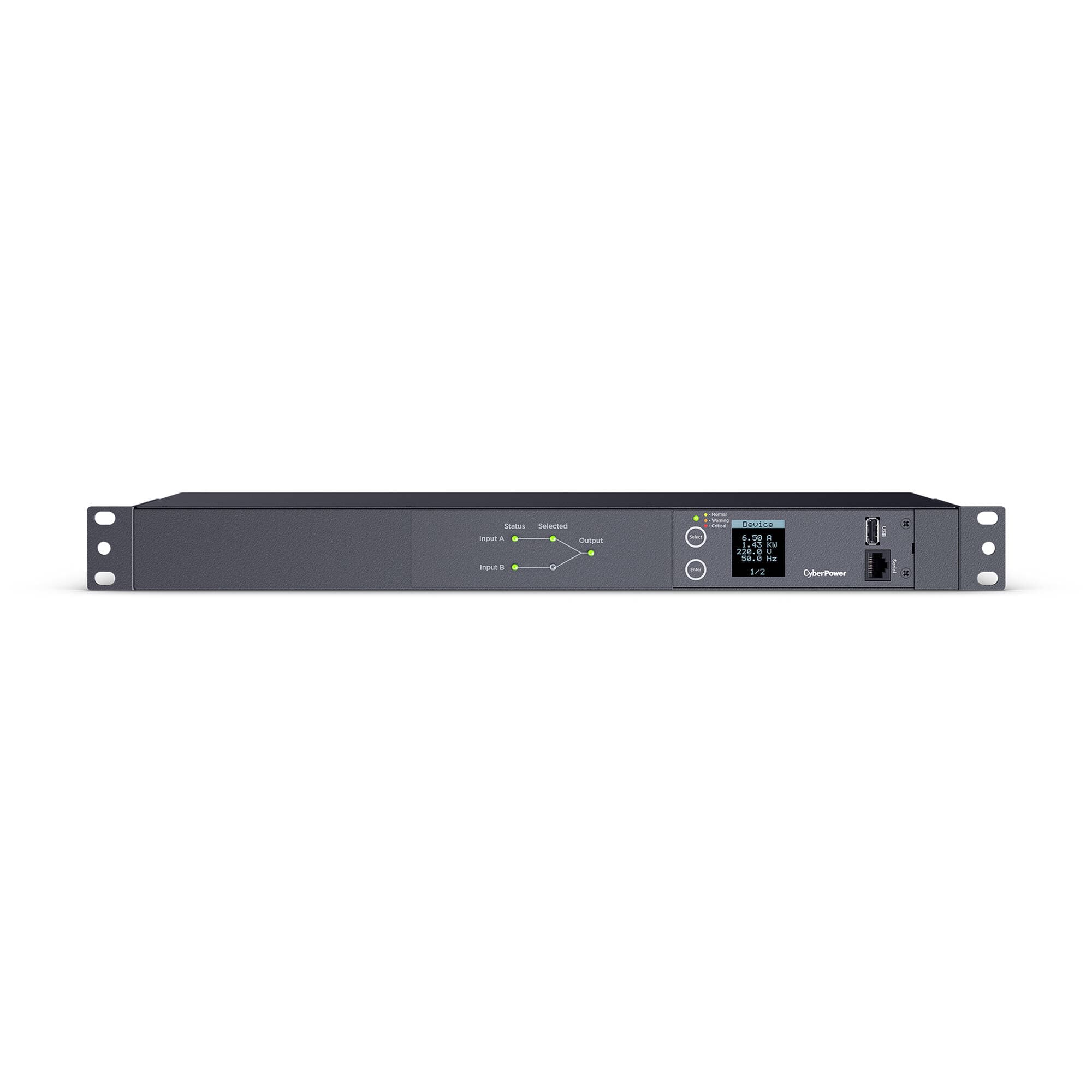 CYBERPOWER METERED ATS PDU 20A 208V 1U 10 IEC OUTLETS view 2
