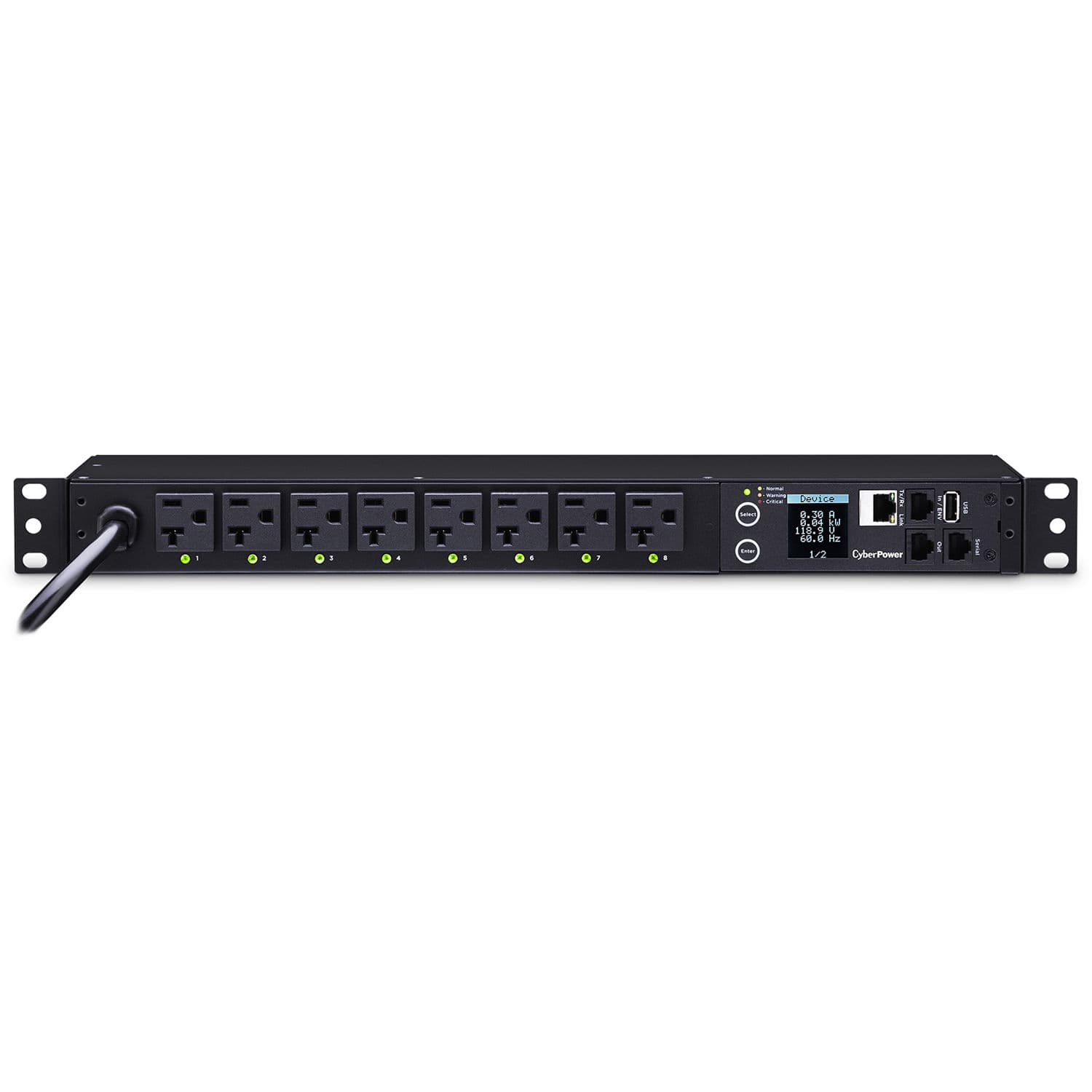 Switched PDU 20A 1u 8 Out 120V view 2
