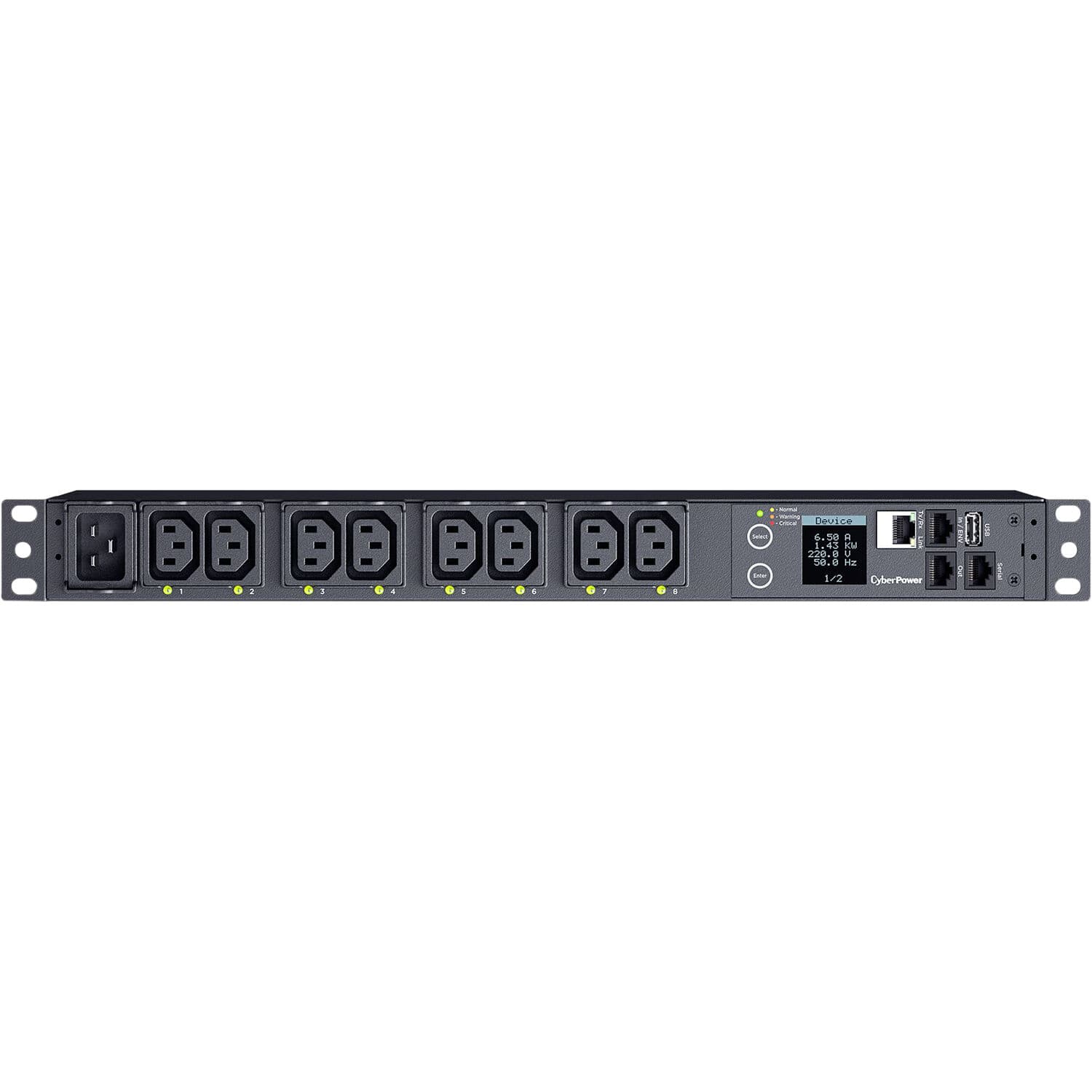 PDU41005 - POWER DISTRIBUTION UNIT - 1U - 100-240V - 8  IEC-320 C13 - 16A - 3 YE view 2
