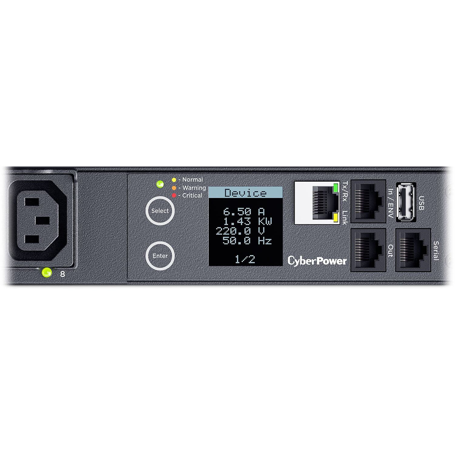 PDU41005 - POWER DISTRIBUTION UNIT - 1U - 100-240V - 8  IEC-320 C13 - 16A - 3 YE view 4