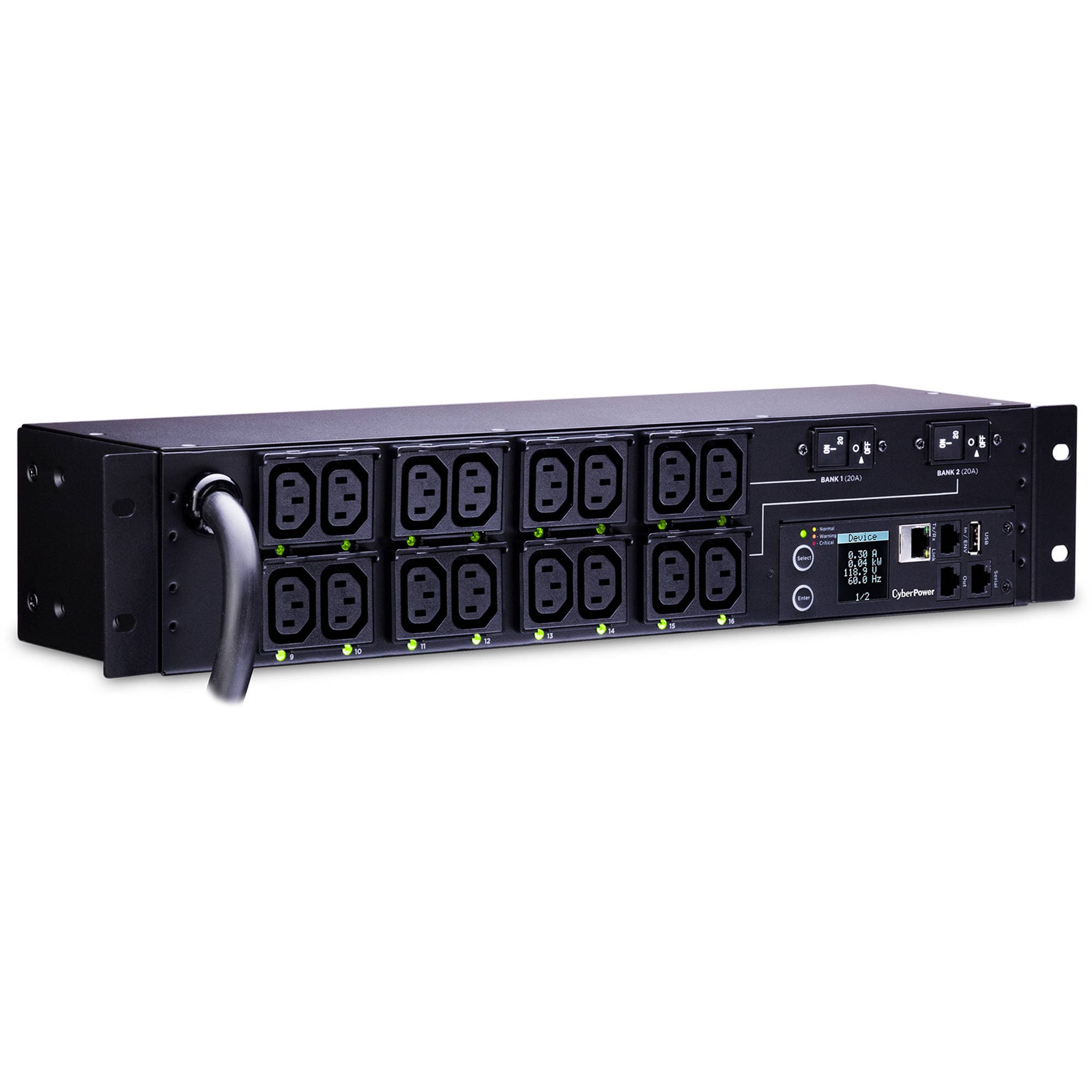 30A 208V METERED-BY-OUTLET SWITCHED PDU 16 C13 OUTLETS 12FT CORD 3 YEAR WARRANTY view 2