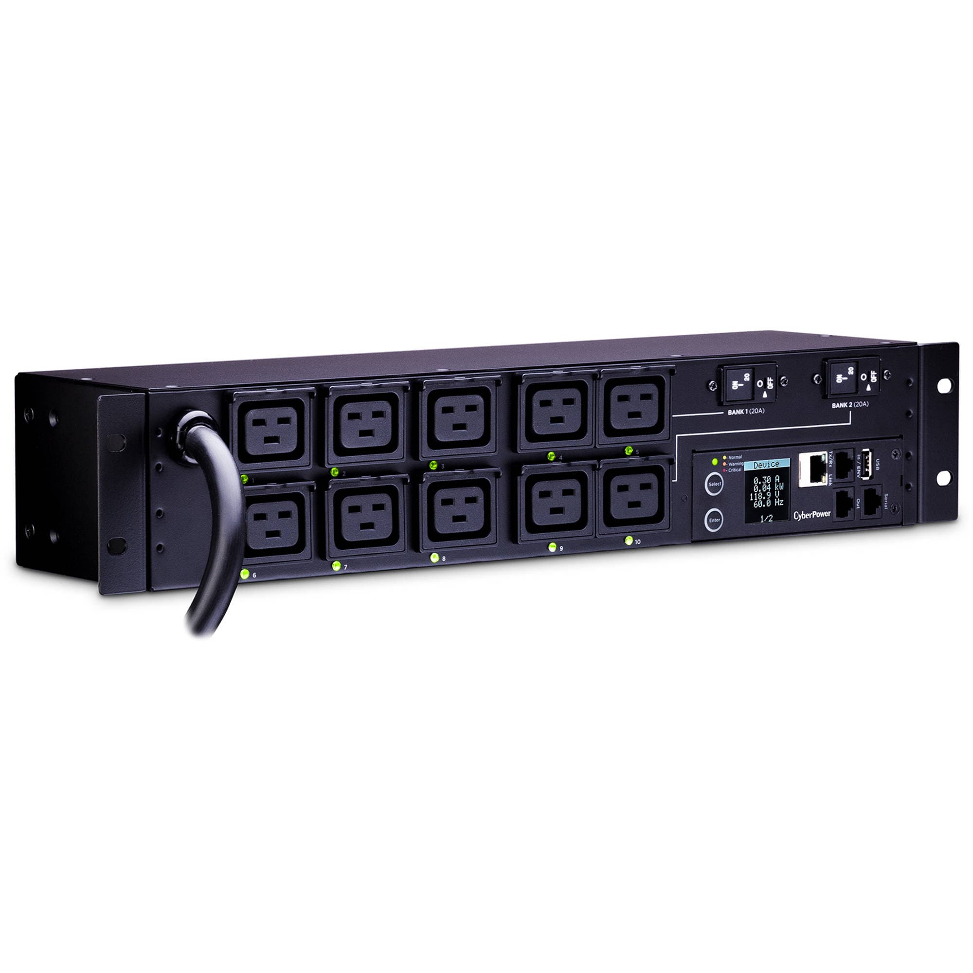 30A 208V METERED-BY-OUTLET SWITCHED PDU 10 C19 OUTLETS 12FT CORD 3 YEAR WARRANTY view 2
