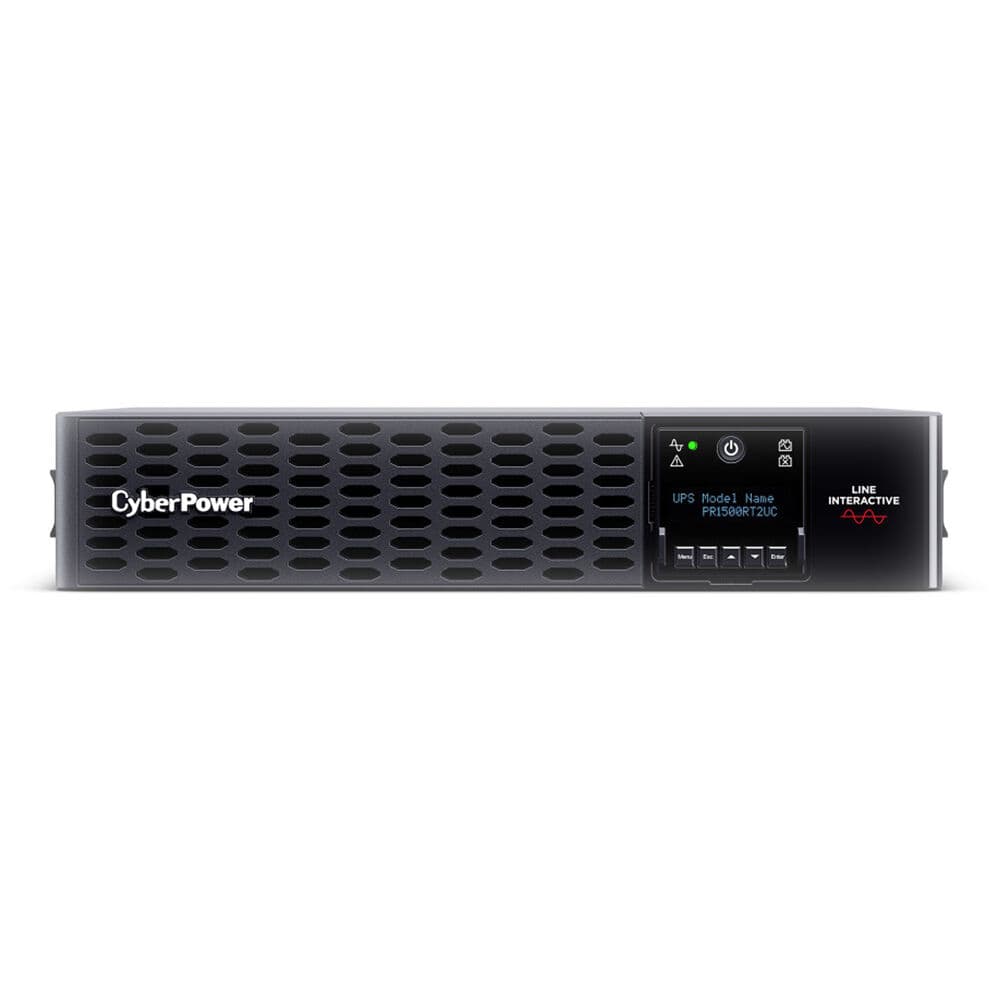 CyberPower PR1500RT2UC 2U rack-mount UPS with 8 NEMA 5-15R outlets and sine wave output