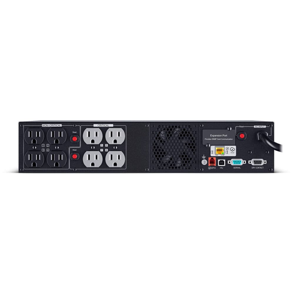 CyberPower PR1500RT2UC 2U rack-mount UPS with 8 NEMA 5-15R outlets and sine wave output