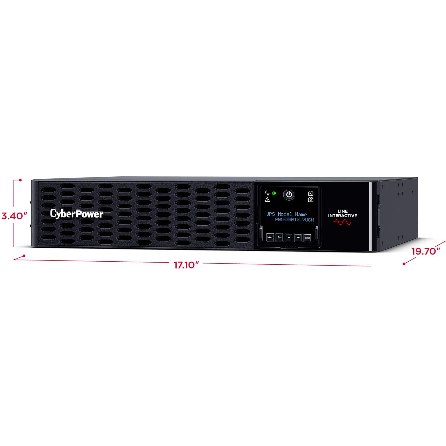 CyberPower PR1500RTXL2UCN 2U rack mount sine wave UPS with 8 NEMA 5-15R outlets
