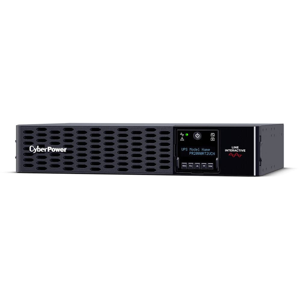 CyberPower PR2000RT2UCN 2U rack-mount UPS with 8 NEMA 5-20R outlets and sine wave output