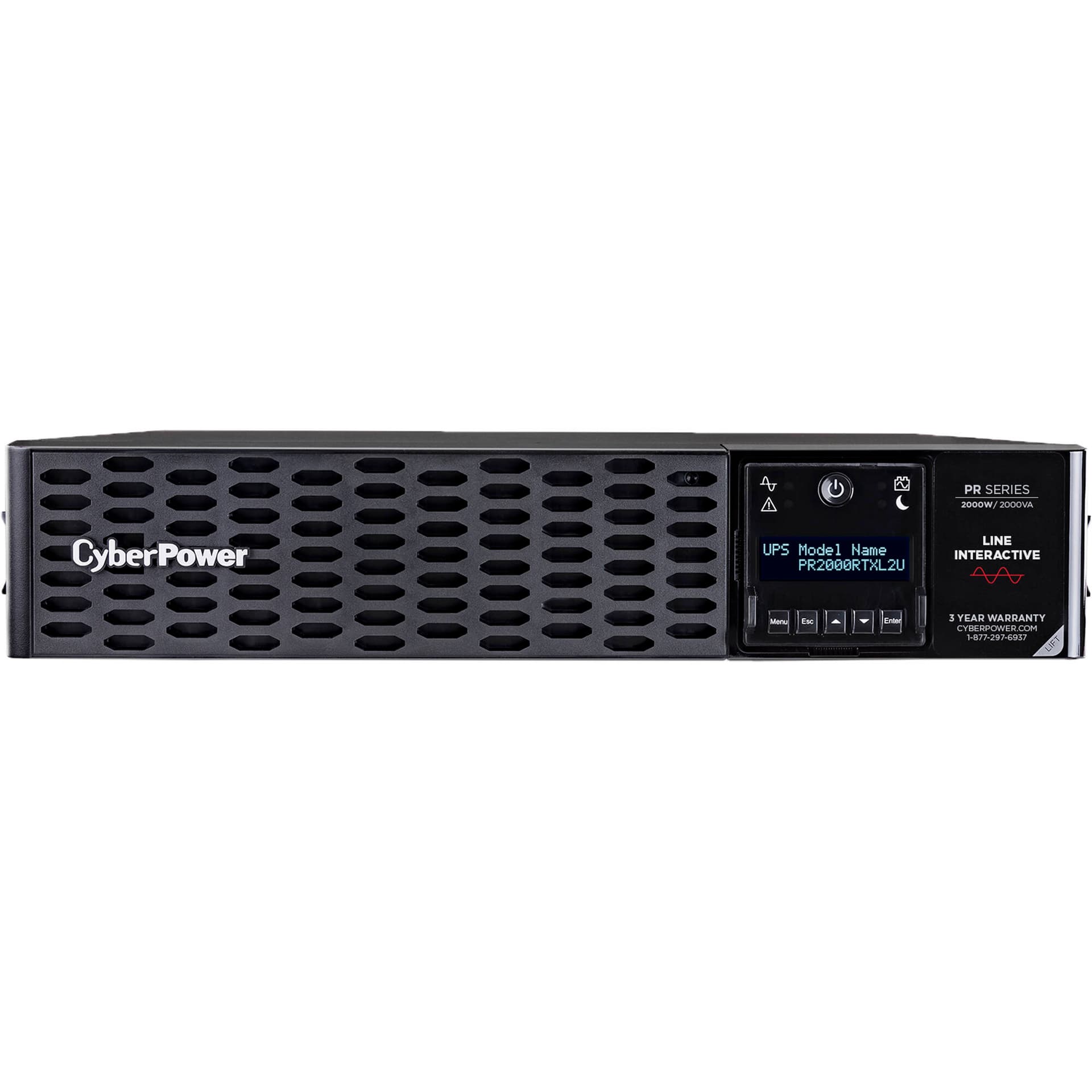 CyberPower 2000VA 2000W sine wave rack mount UPS with 8 NEMA 5-20R outlets