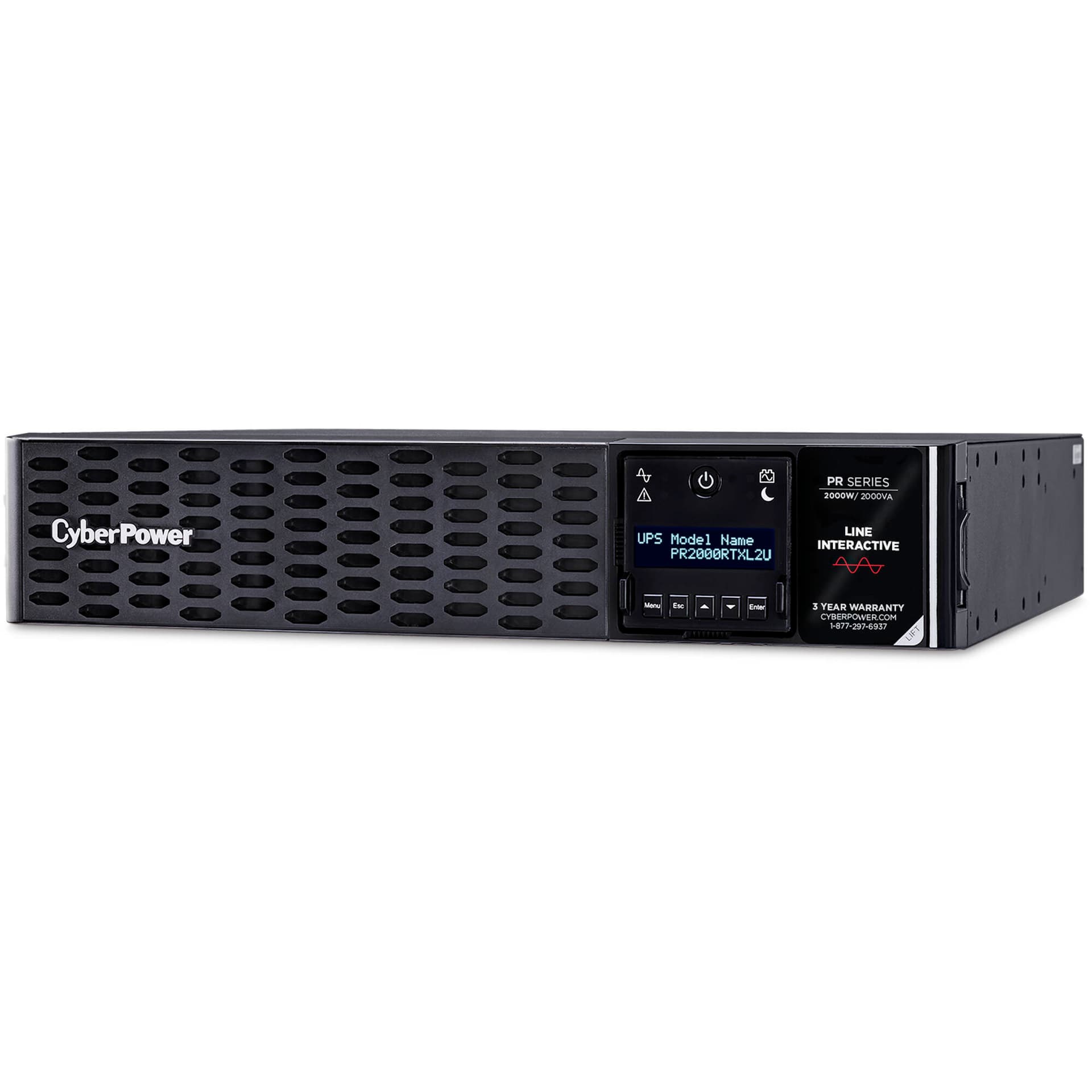 CyberPower 2000VA 2000W sine wave rack mount UPS with 8 NEMA 5-20R outlets