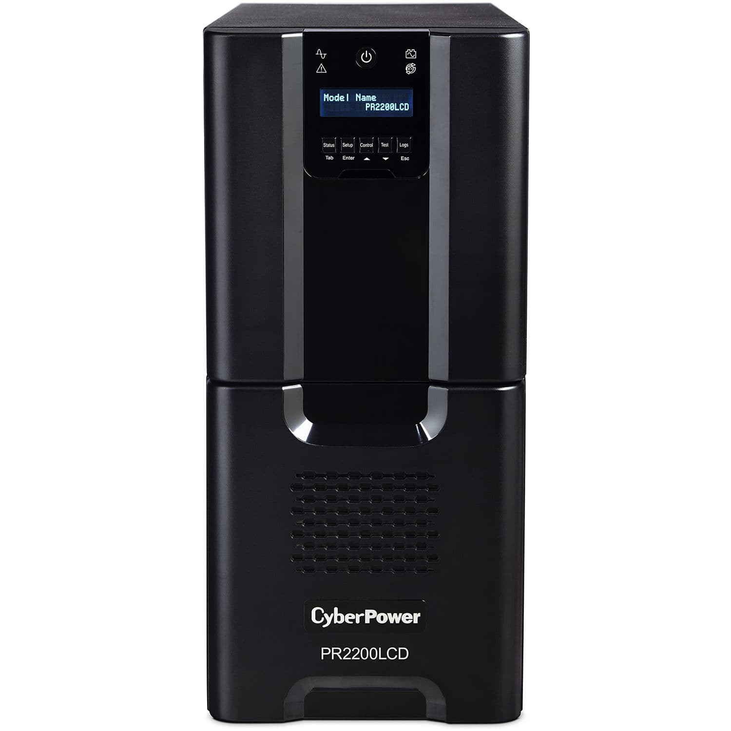 CyberPower PR2200LCD 2,200 VA tower UPS with LCD, AVR, and 10 outlets