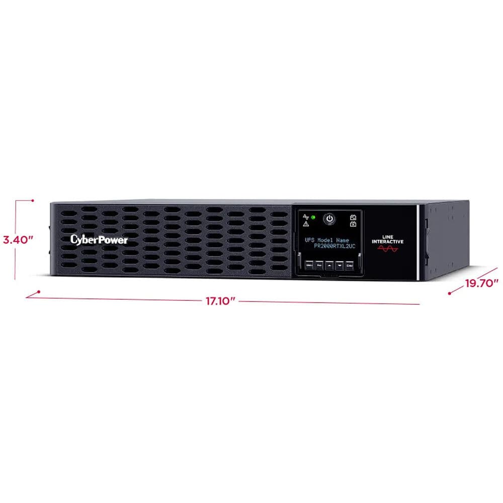 CyberPower PR2200RTXL2UC 2,200 VA 2,200 W rack/tower sine wave UPS with 8 NEMA 5-20R outlets