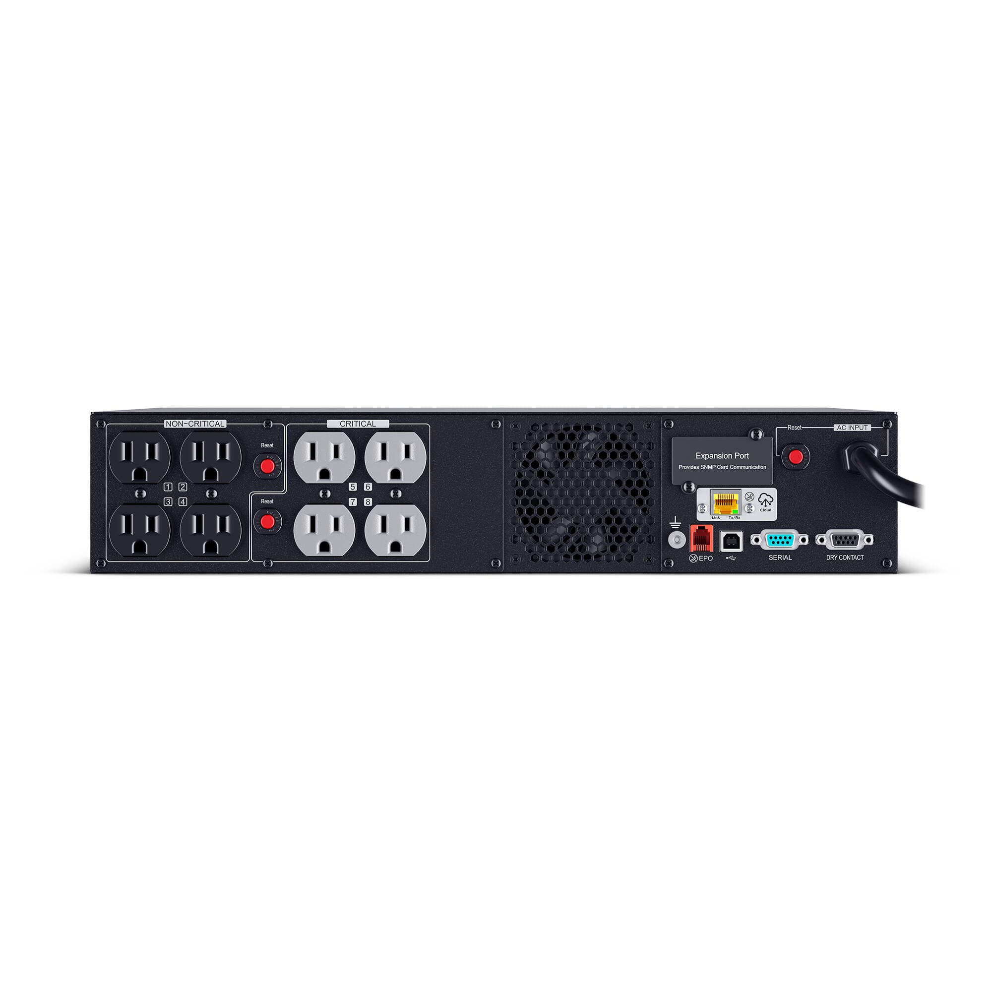 CyberPower PR750RT2UC 2U rack mount UPS with 8 NEMA 5-15R outlets and sine wave output