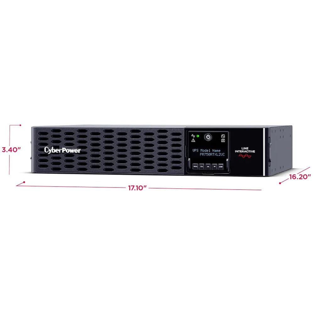 CyberPower PR750RTXL2UC 750VA 750W sine wave 2U rack-mount UPS with 8 NEMA 5-15R outlets