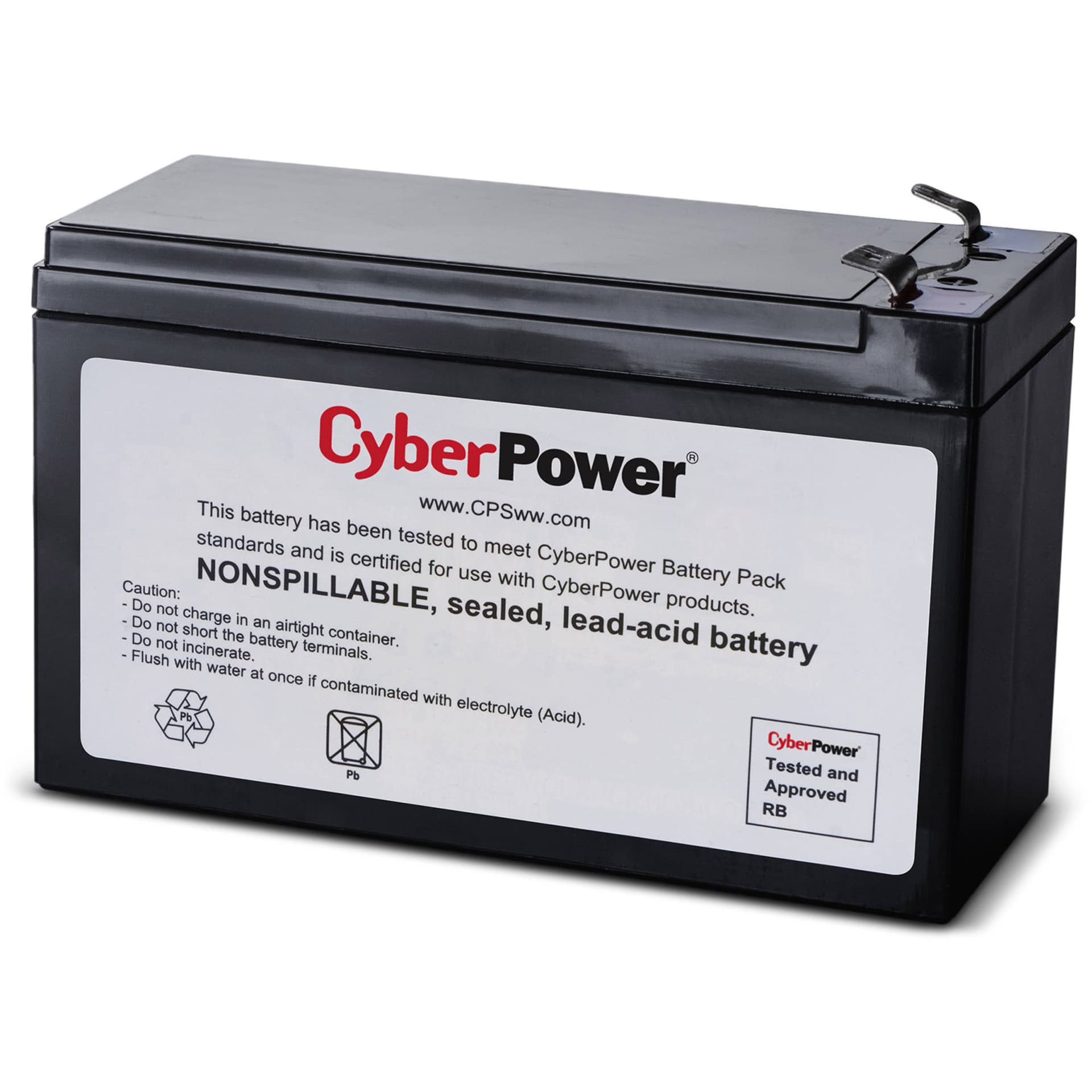 CyberPower RB1270B 12V 7Ah replacement battery cartridge for CP585LCD and CP600LCD UPS systems