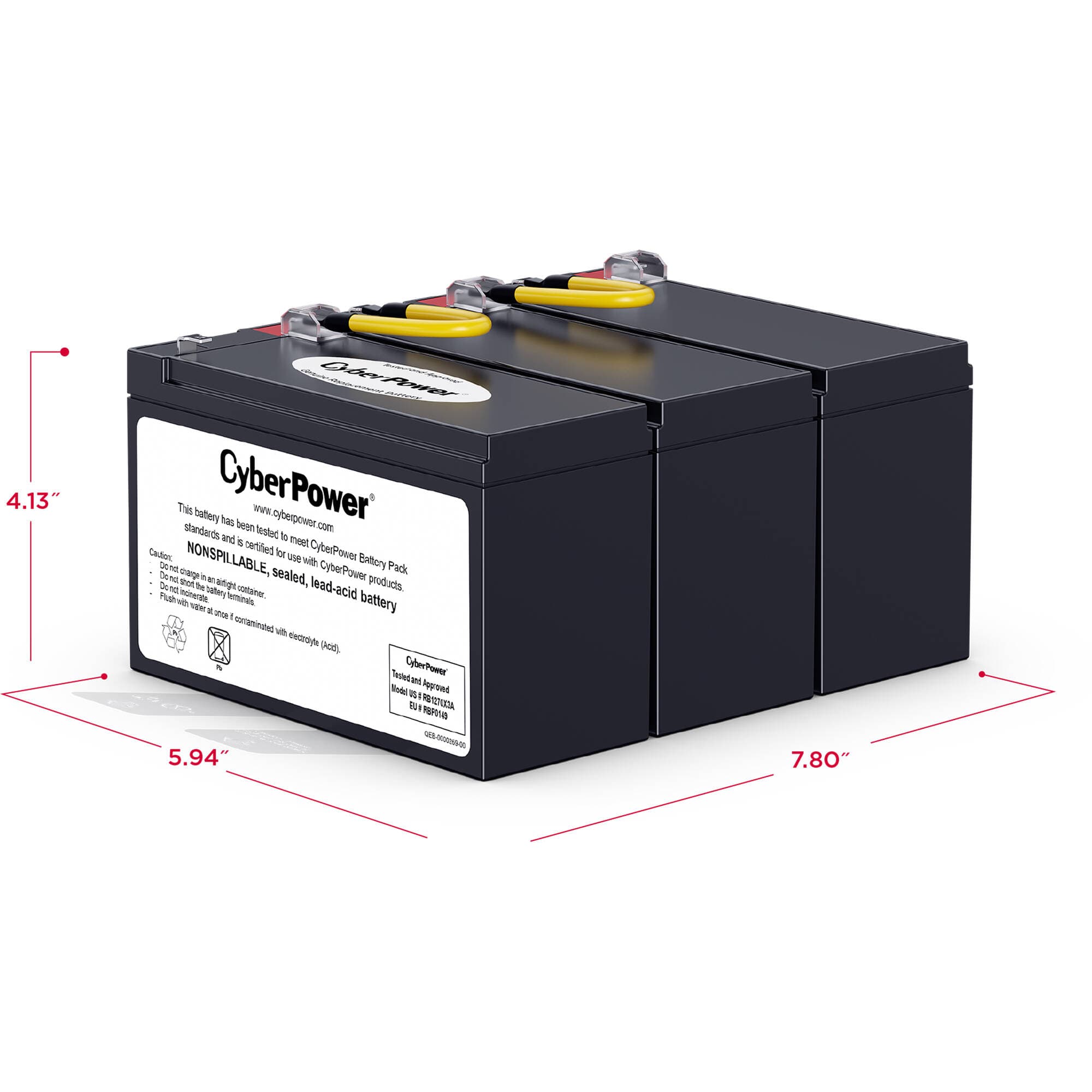 CyberPower RB1270X3A replacement battery cartridge for compatible UPS systems