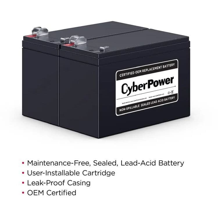 CyberPower RB1290X2 replacement battery pack with 2 x 12V 9Ah batteries