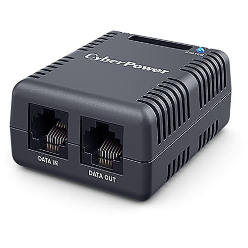 CyberPower SNEV001 environmental sensor with 4 contact closures, 2 RJ45 ports, and 10-foot cable