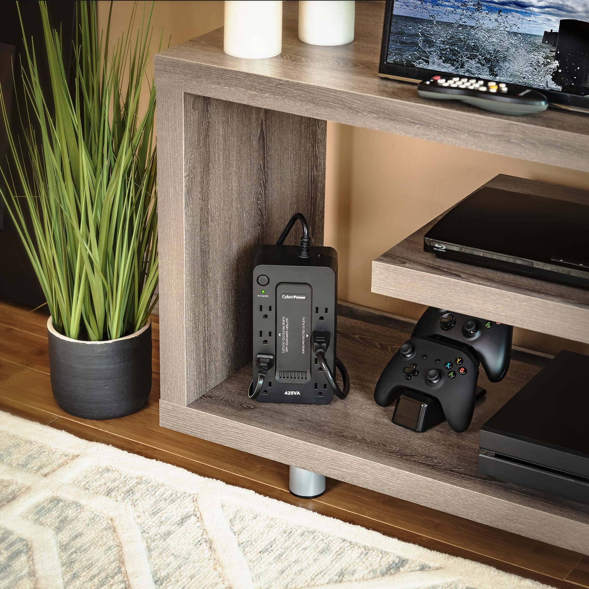 CyberPower ST425 compact standby UPS with 8 outlets for desktop and small office backup power