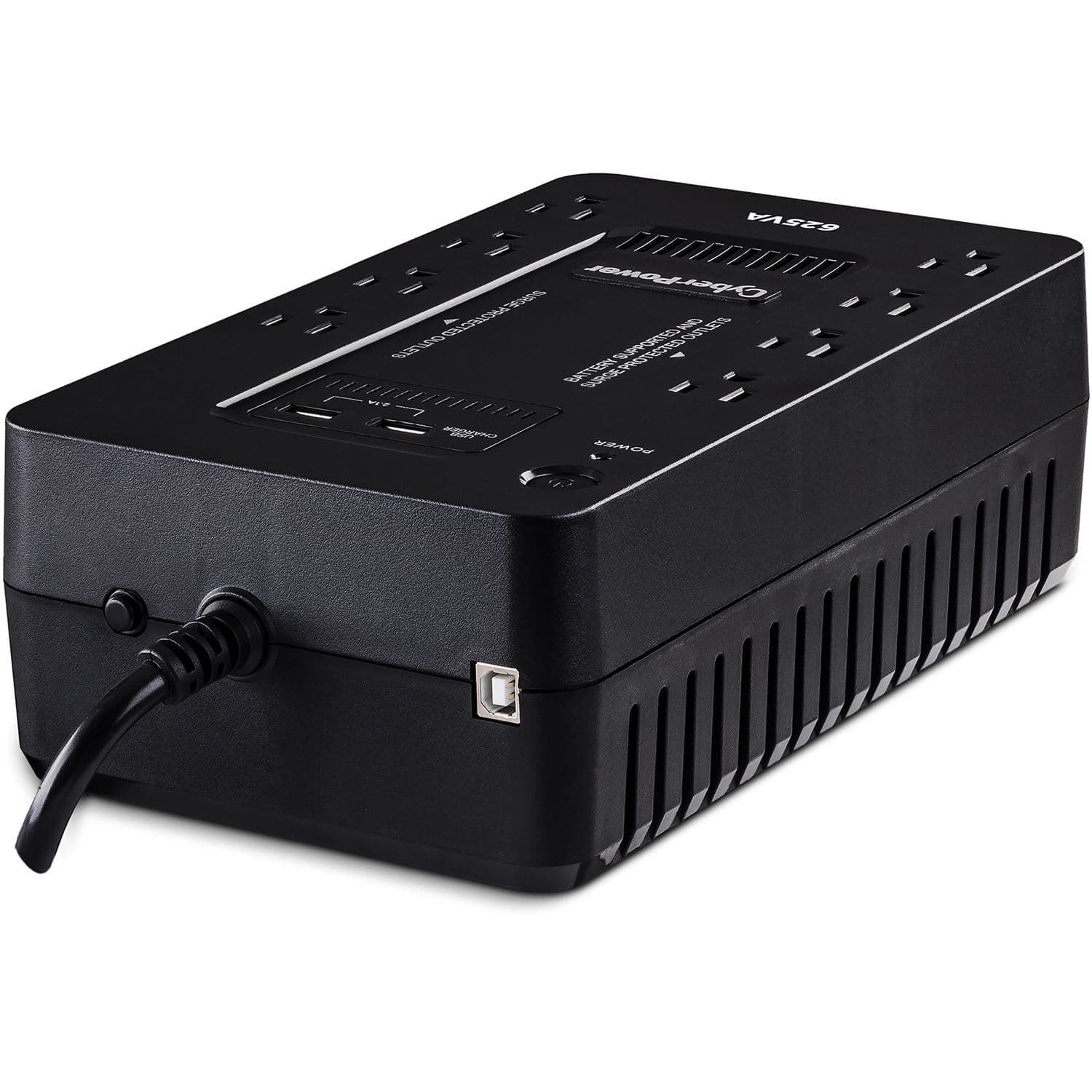 CyberPower ST625U compact 625 VA standby UPS with 8 outlets and desktop design