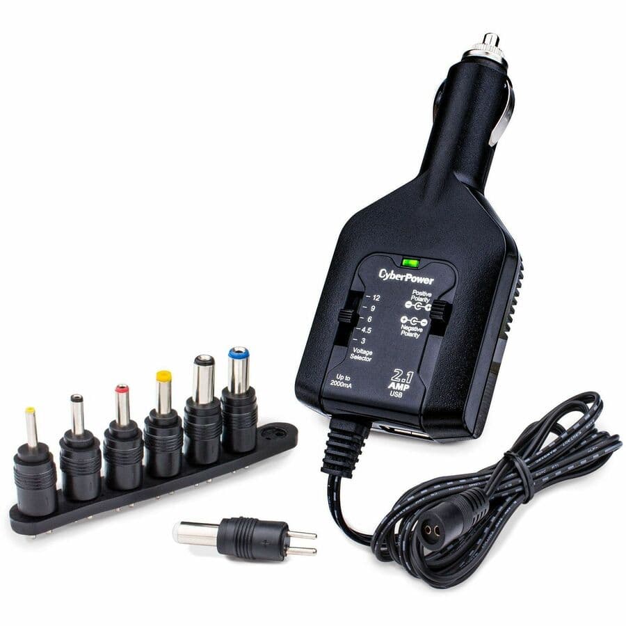 Cyberpower Universal Power Adapter 3-12v 2.1a USB 12v Auto Plug 1yr Warr