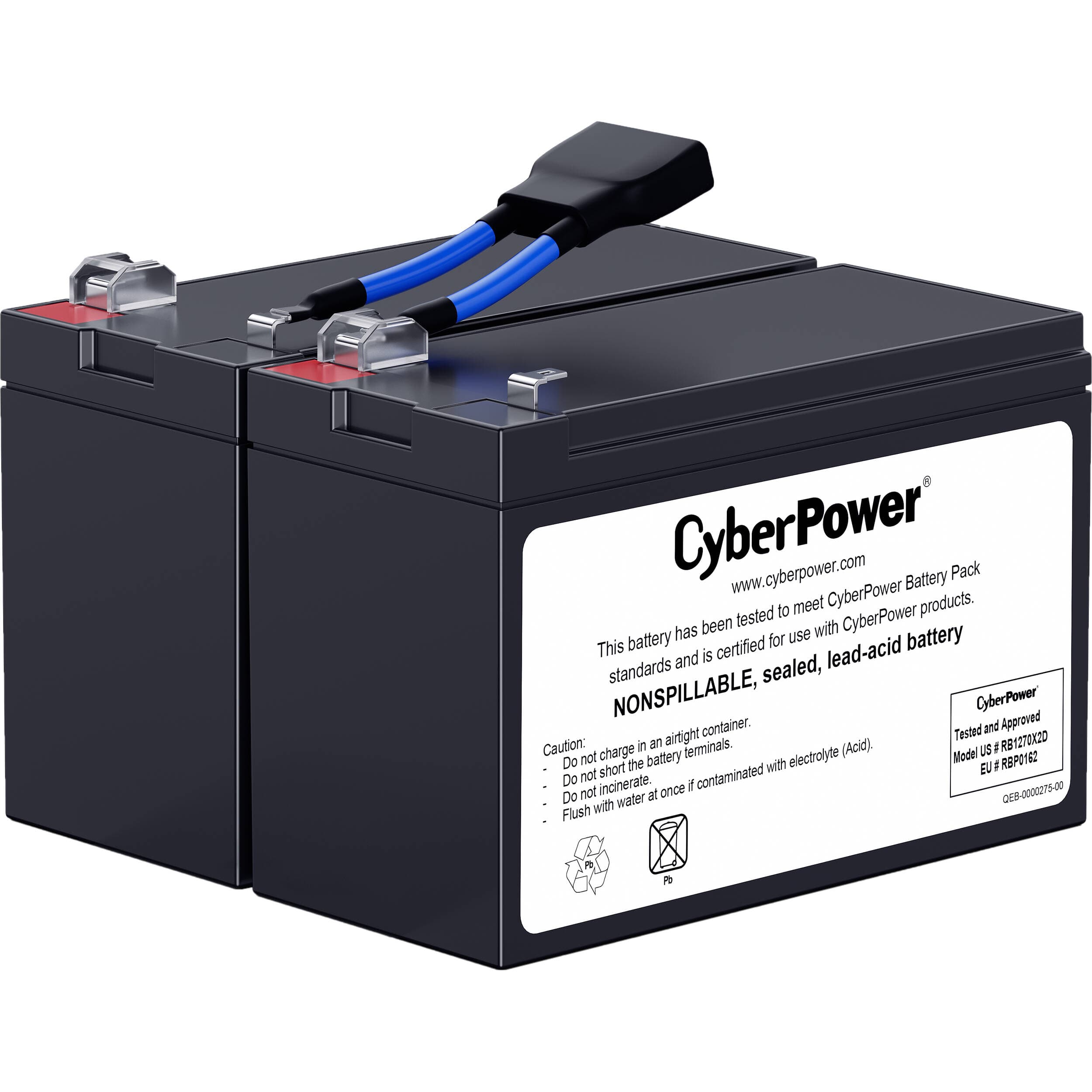 CyberPower RB1270X2D UPS Replacement Battery | 12 V, 7 Ah, SLA